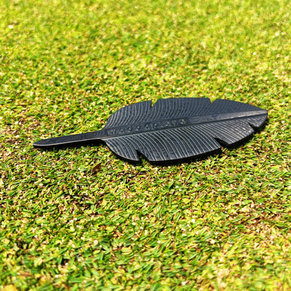 Black Damascus Steel Feather Divot Tool - Single Prong