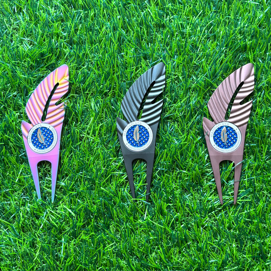 Stainless 303 Steel Feather Divot Tool Marker Set