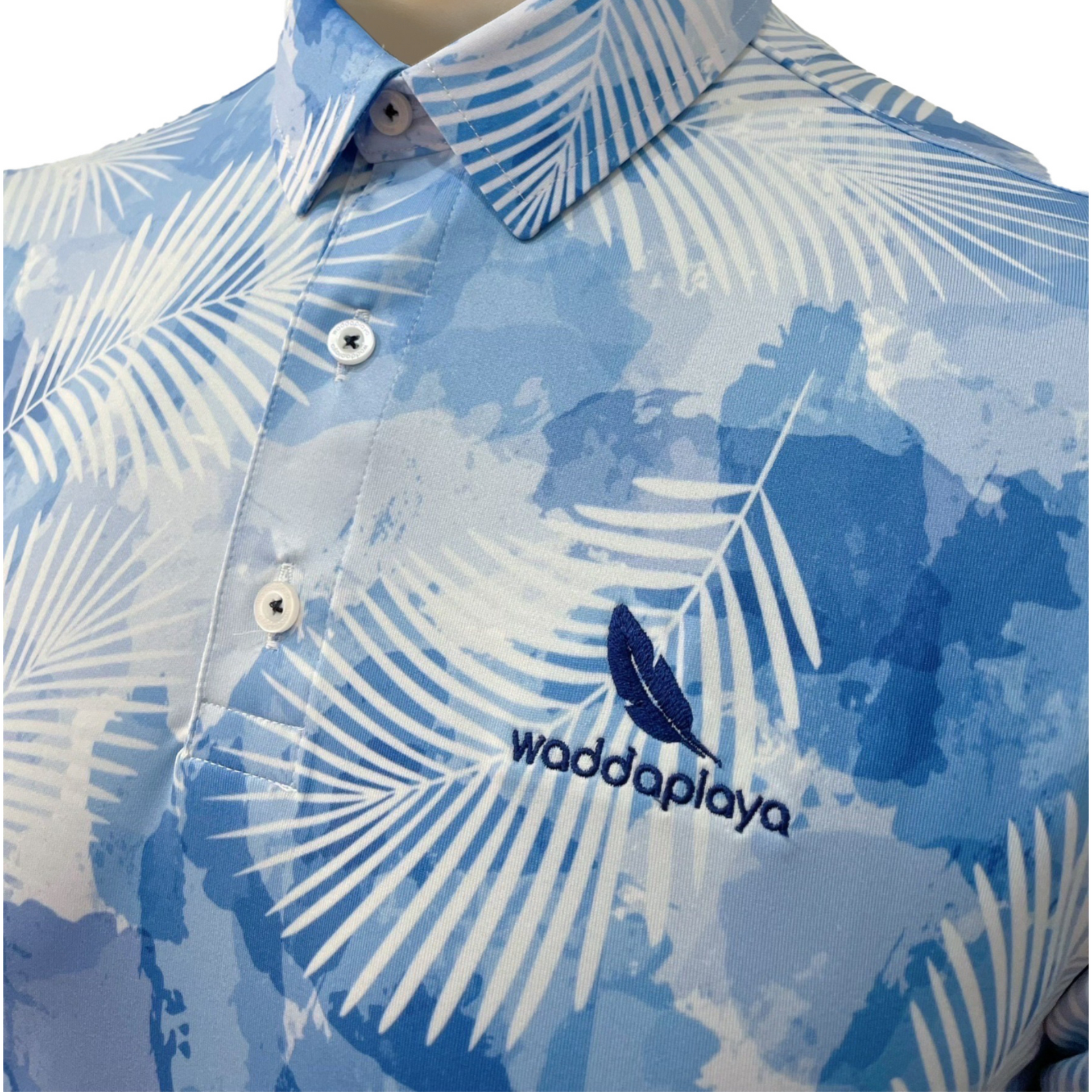 lightbluepalmleafgolfpoloshirt