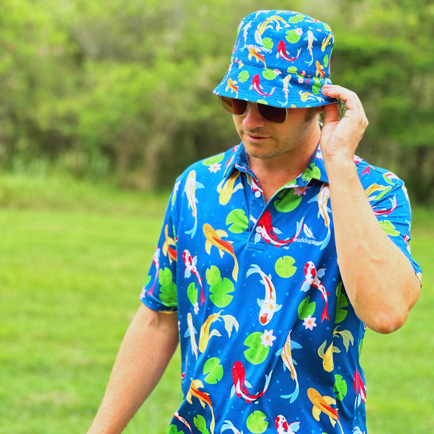 Play Koi With Me Golf Polo